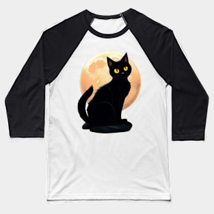 Cat Moon Baseball T-Shirt